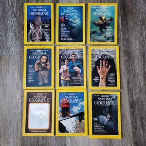 1983 1984 1985 National Geographic Magazines Lot 80s 9 Issues Educational Bundle